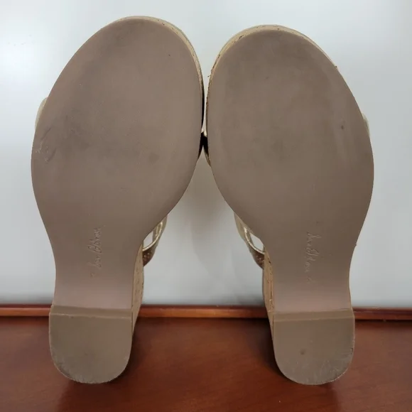 Sam Edelman Women's Yuki Em Gold Platform Wedge Shoes Size 8.5 - Picture 9 of 10